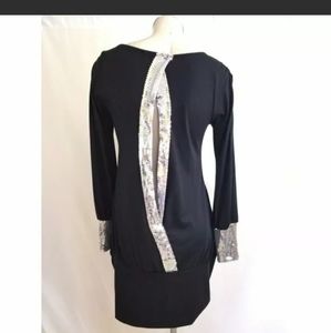 Romeo & Juliet Couture Black/Sequin Trim D…